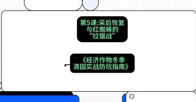 第5节：【柑橘清园】采后恢复与红蜘蛛的&ldquo;拉锯战&rdquo;，课程：《经济作物冬季清园&middot;实战防坑指南》#识农AI