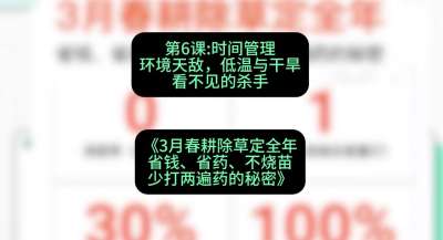 第6节：时间管理环境天敌，低温与干旱&mdash;&mdash;看不见的杀手，课程：《3月春耕除草定全年：省钱、省药、不烧苗、少打两遍药的秘密》
